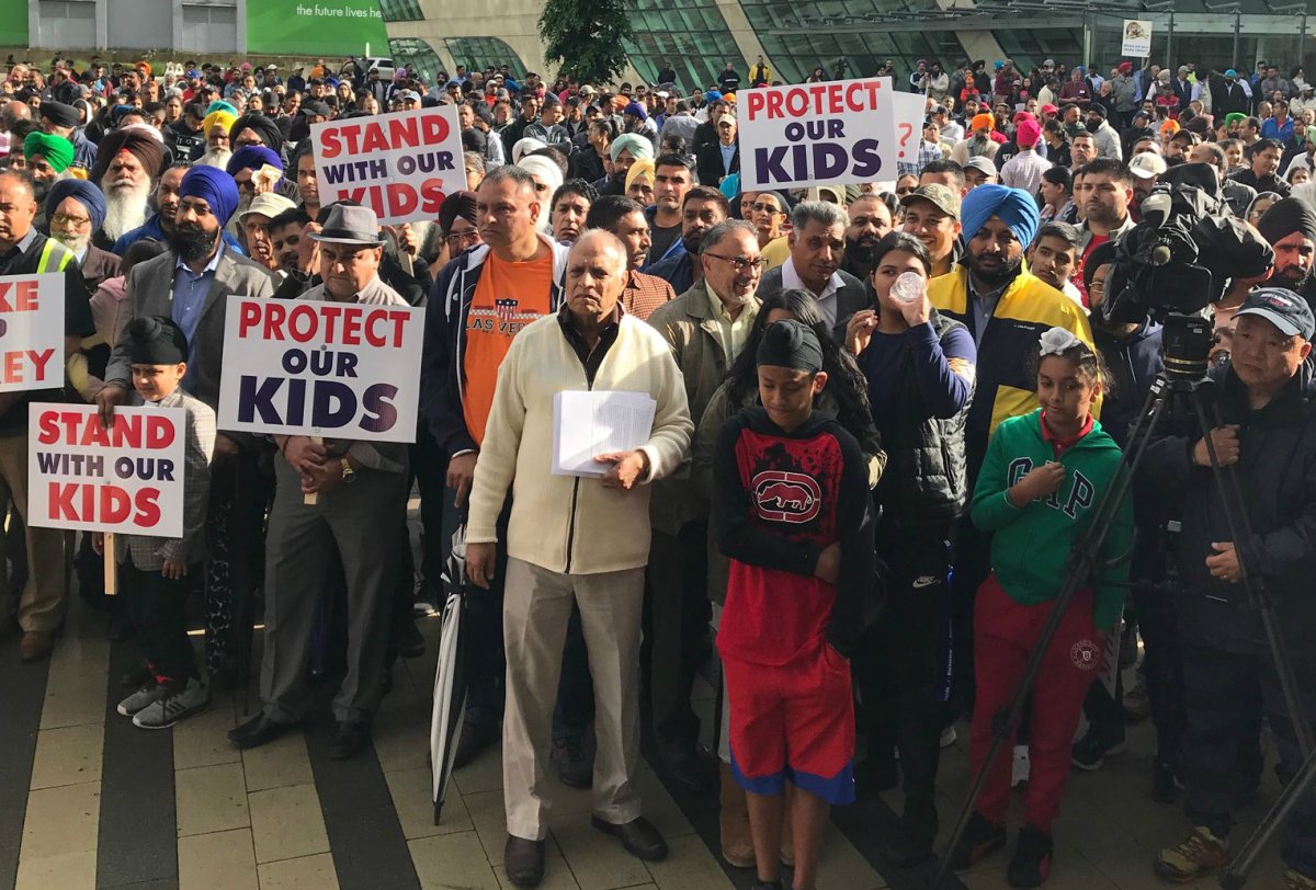 The scene of a rally against gang violence in Surrey on June 13, 2018.