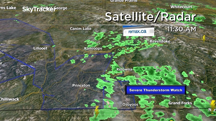 A thunderstorm watch has been issued for the South Okanagan and the Similkameen.