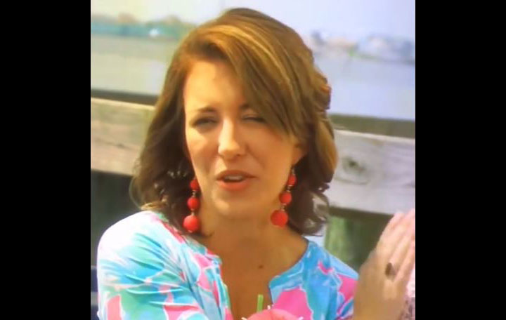 An image of Nicole McGuinness from an episode of the television show Beachfront Bargain Hunt that Dr. Erich Voigt posted on his Facebook page.