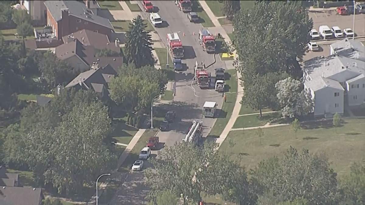 A man was taken to hospital after a fire at a townhouse on McLeod Road Monday afternoon. June 25, 2018.