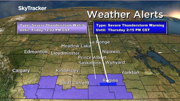 Severe thunderstorm watches were issued in the southern parts of the province on Thursday.