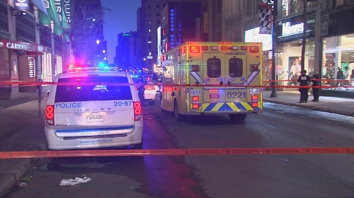Police are investigating an overnight stabbing in downtown Montreal. Sunday, June 10, 2018.
