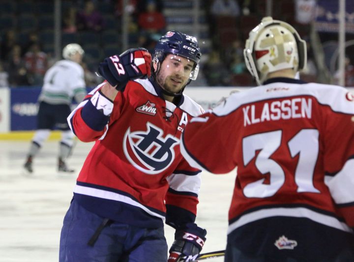 Lethbridge Hurricanes player Ryan Vandervlis (left) is seen in this undated handout photo. 