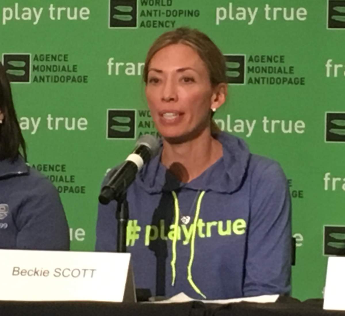 Beckie Scott, chair of the WADA Global Athlete Forum in Calgary. Westin Hotel, June 5, 2018.