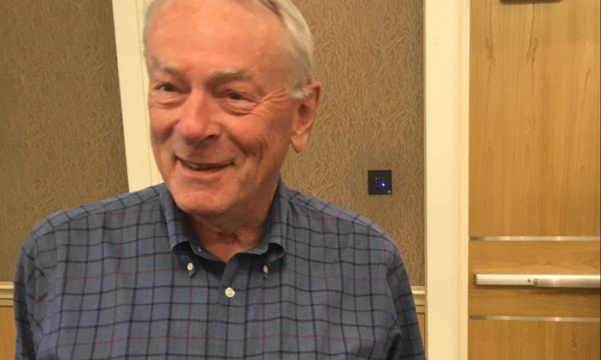 WADA founding president Richard Pound at the Global Athlete Forum in Calgary. Westin Hotel, June 5, 2018.