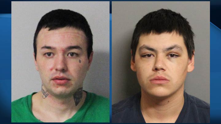 RCMP are looking for Damien Scott Anderson (left) and Jeremy Wayne Gardiner (right) who are wanted on drug charges.