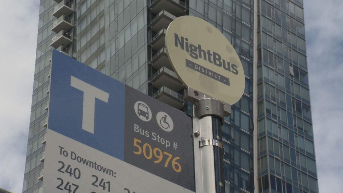 Look for the new night bus signs on existing transit bus stops.
