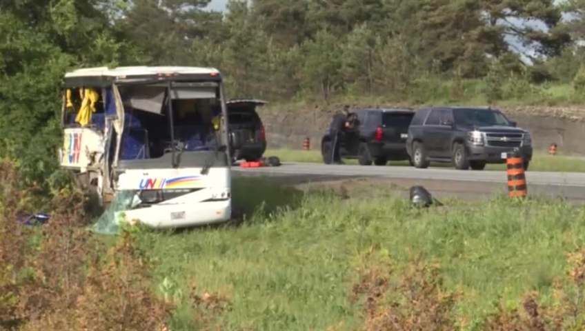 The OPP have charged the driver in the bus crash last June on Highway 401 near Prescott that killed three and injured 34 others.