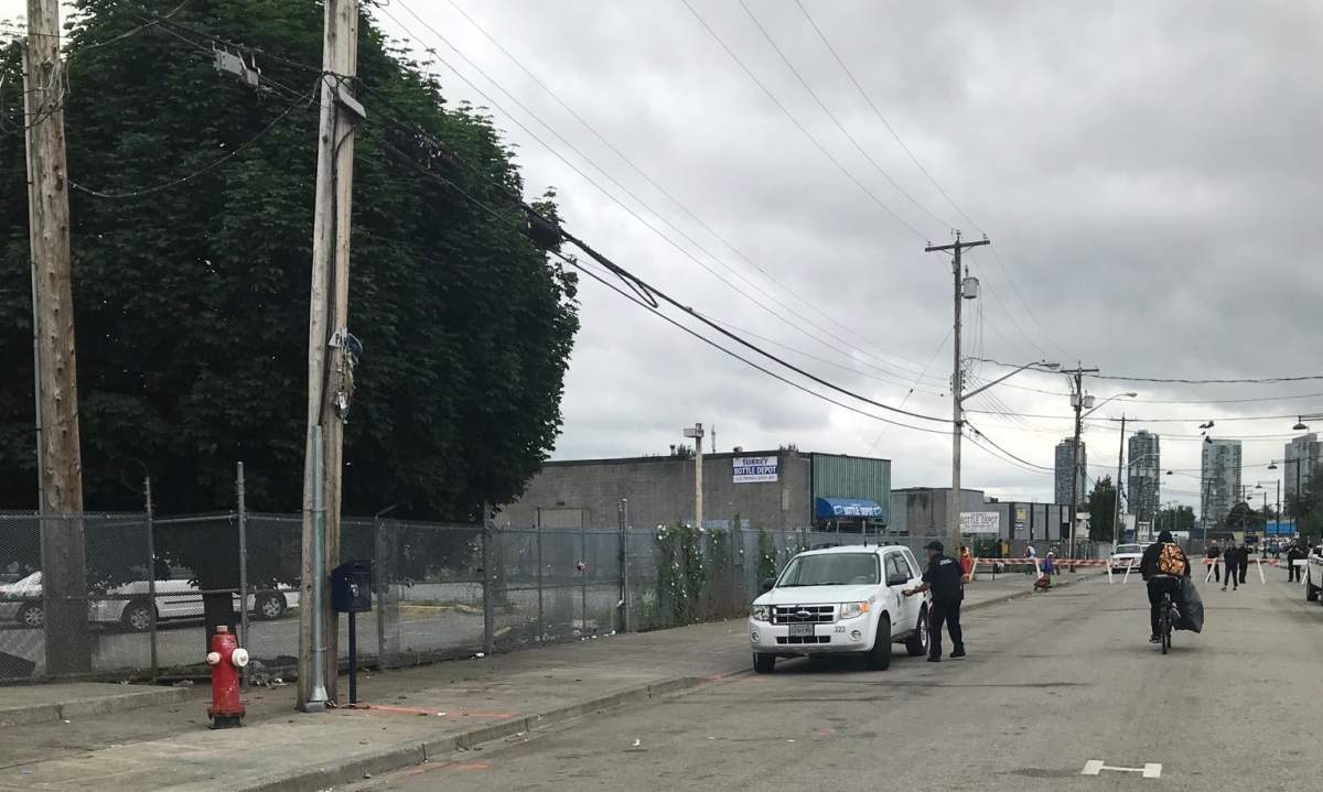 The Whalley Strip, once packed with tents and homeless campers, seen empty on Friday, June 22.