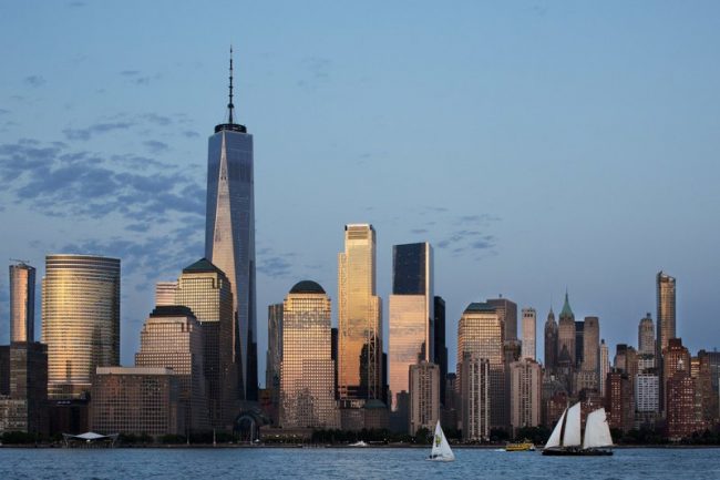 In this June 7, 2018 photo, One World Trade Center towers over its neighbors, including 3 World Trade Center, centre, an 80-storey office building in New York.