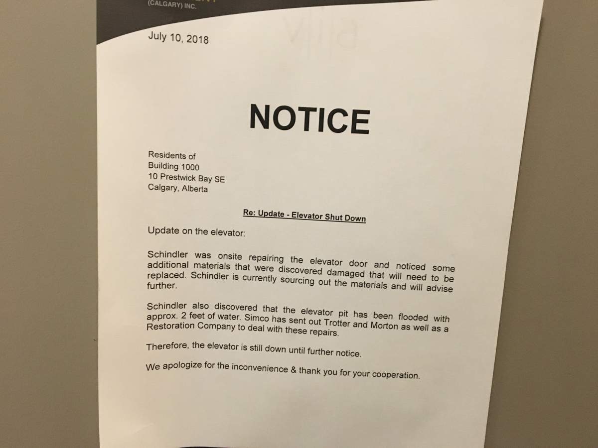 Paralyzed Calgary man says broken elevator means he’s confined to condo - image