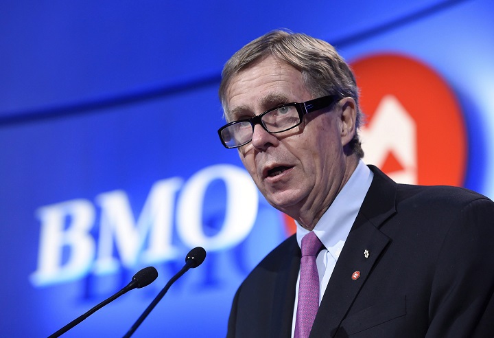 BMO Chairman of the Board Robert Prichard speaks to shareholders at the company's annual general meeting in Toronto on Tuesday, March 31, 2015.