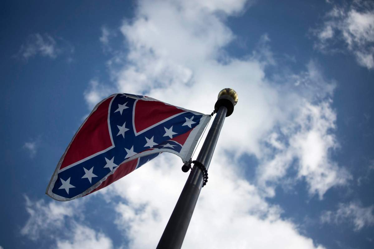 The Confederate flag at the South Carolina State House Building in Columbia, South Carolina, USA, June 20, 2015. 