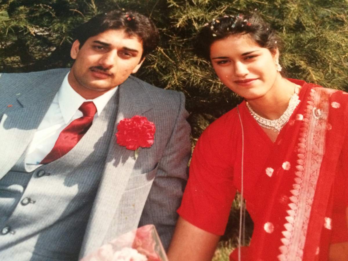 Dave and Loveleen during their English wedding ceremony in 1984. Photo provided by Loveleen Gill.