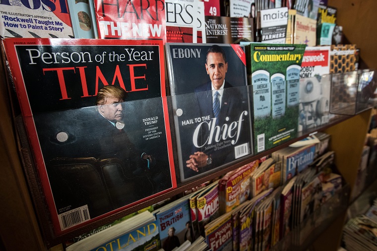 Time magazine featuring President Elect Donald Trump as its "Person of the Year'" pictured at Chapters in Kingston Ont., on Dec. 21, 2016. THE CANADIAN PRESS IMAGES/Lars Hagberg.