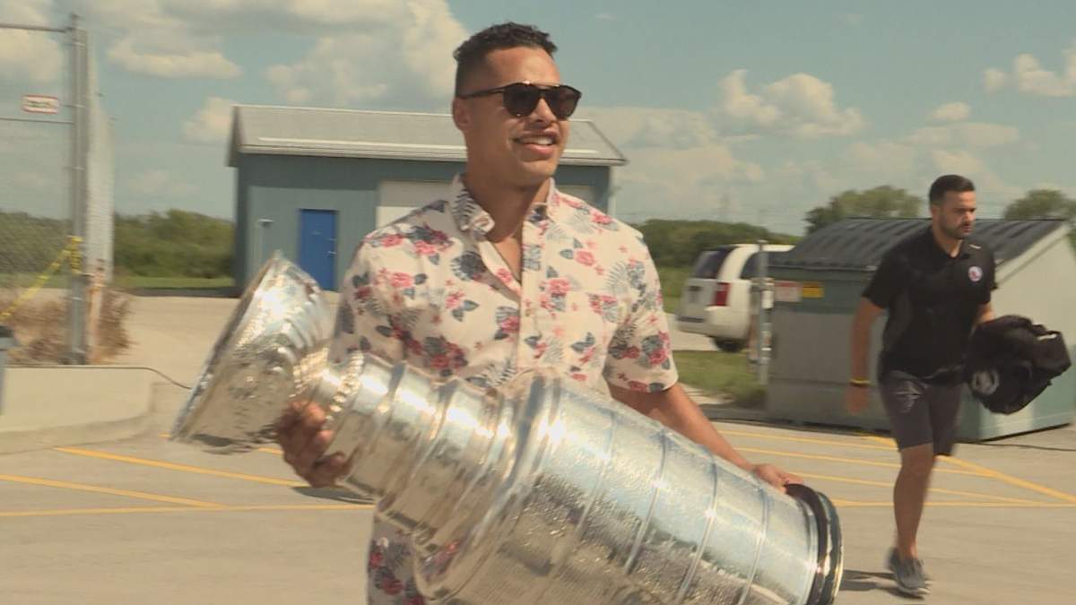 Washington Capital, Madison Bowey brought the Stanley Cup to the Varsity View Community Club Saturday.