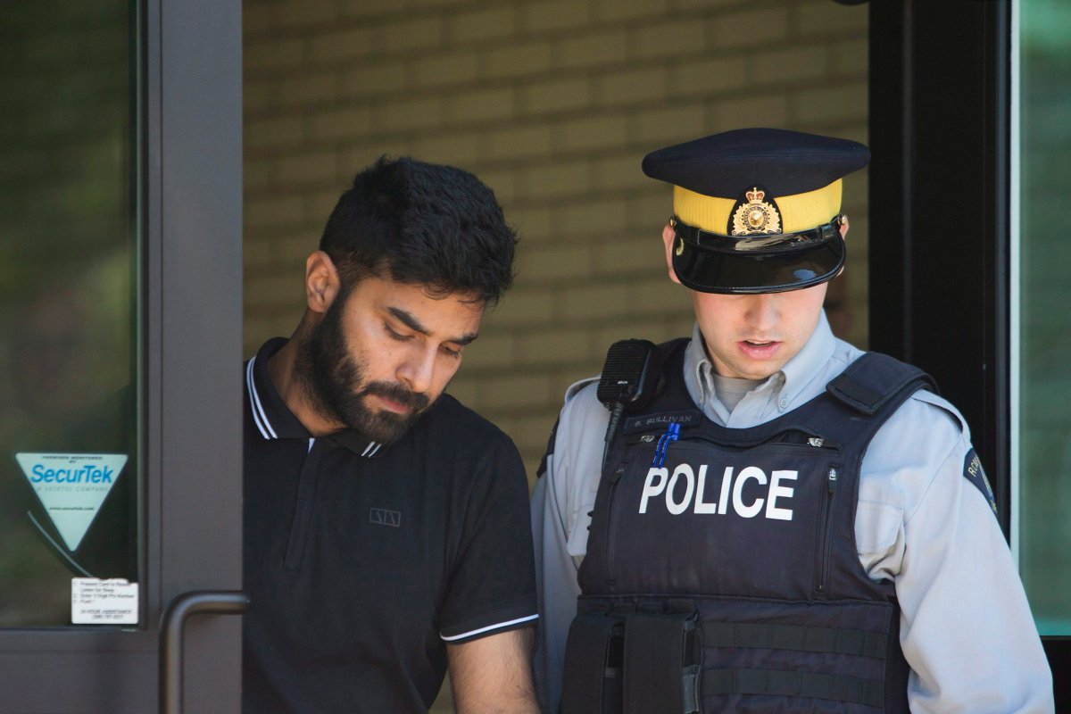 Truck driver Jaskirat Sidhu walks out of provincial court after appearing for charges due to the Humboldt Broncos bus crash in Melfort, Sask., on Tuesday, July 10, 2018.