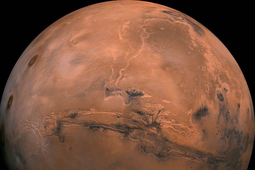 This image made available by NASA shows the planet Mars. 