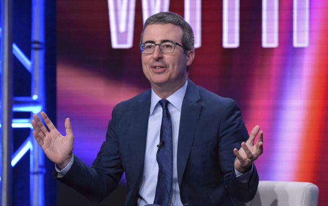 John Oliver speaks during the "Last Week Tonight with John Oliver" panel during the HBO Television Critics Association Summer Press Tour at The Beverly Hilton hotel, July 25, 2018, in Beverly Hills, Calif. 

 