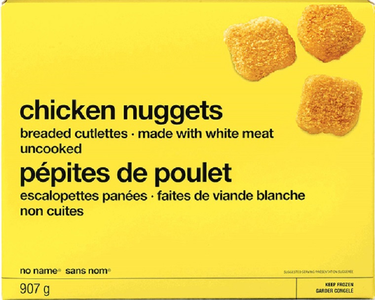 The Canadian Food Inspection Agency says Loblaw is recalling No Name brand chicken nuggets over possible salmonella contamination.
