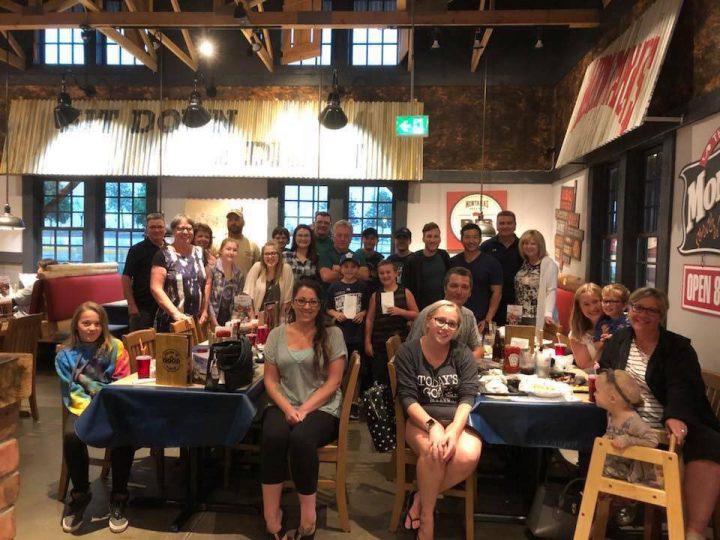 The Kuntz family was celebrating the return of a cousin from teaching in Bali.