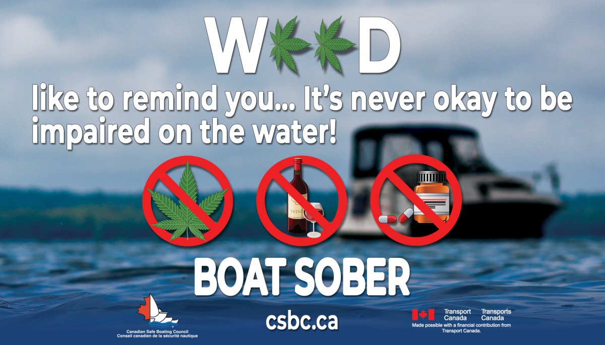 The Canadian Safe Boating Council would like to remind boaters not to risk their lives, the lives of family members, friends or other boaters. Boat Sober. That includes refraining from alcohol, recreational drugs and prescription narcotics both before and while boating.