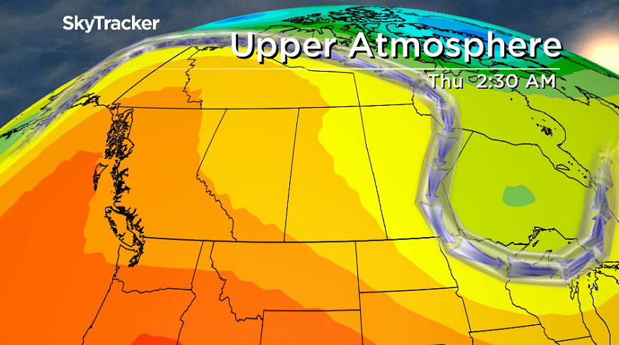 A big upper ridge starts to push back in the heat later this week.