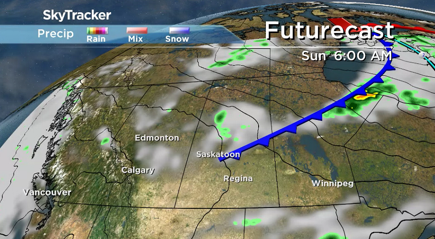 A cold front swinging through early Sunday will drop daytime highs back into the mid-20s.