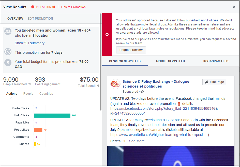 Canada will allow pot, but Facebook isn’t allowing ads talking about it - image