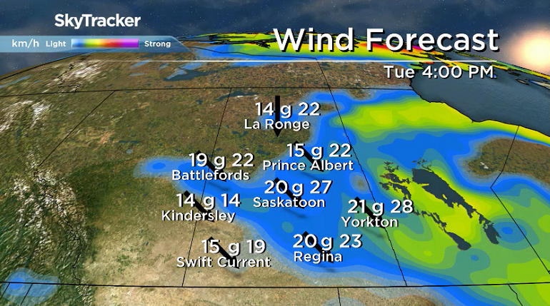 Breezy winds stick around on Tuesday after a windy start to the week on Monday.