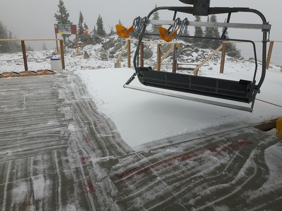 Light snow falls on B.C. highway July 2 - image