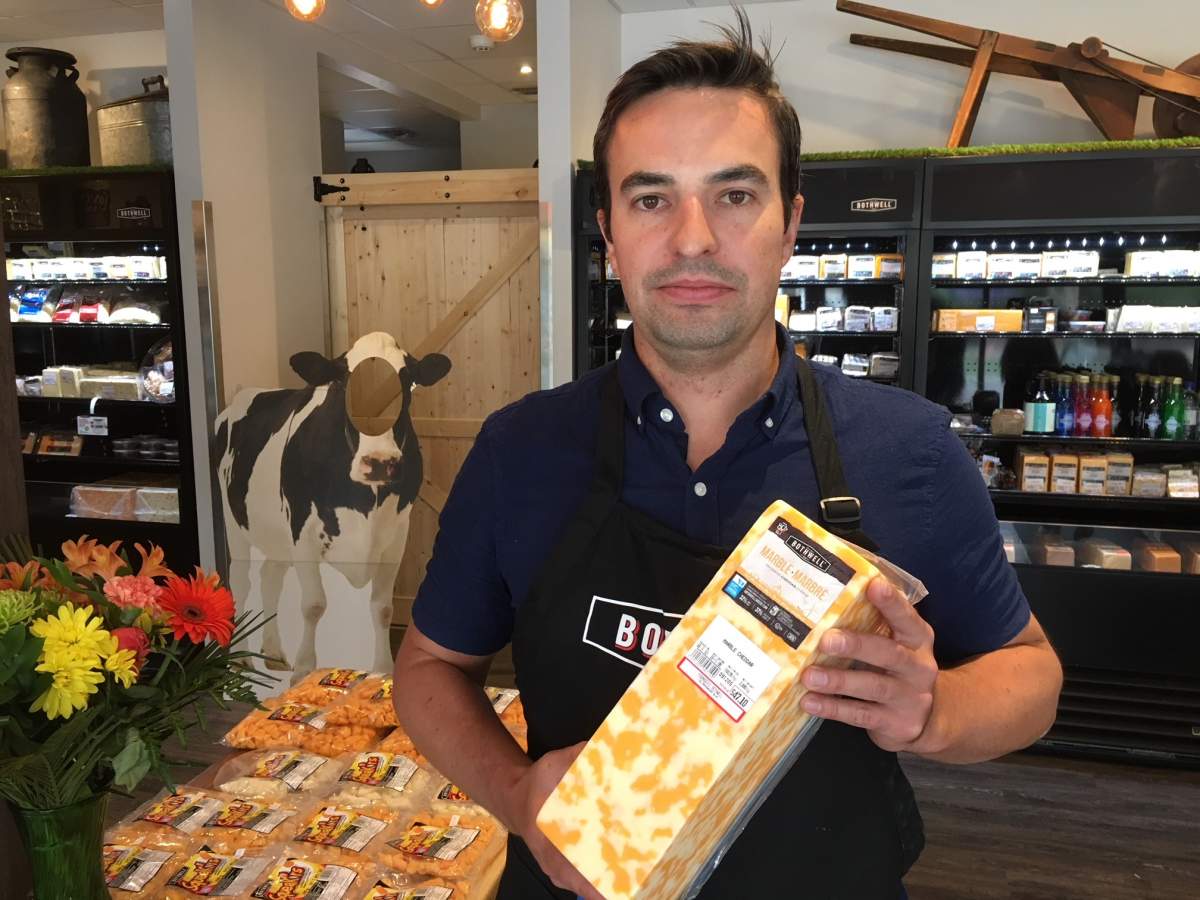 Fromagerie Bothwell co-owner Jean-Marc Champagne says he’s not sure if the man made off with anything.