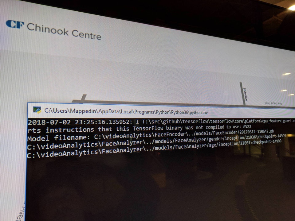 Facial-recognition software is seen on a digital directory at the Chinook shopping centre in Calgary.