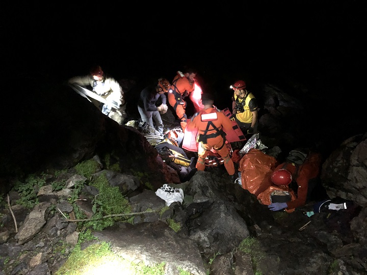 Dramatic helicopter rescue for injured man - image