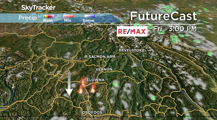 Could see a few clouds spring up in the Okanagan late Friday.