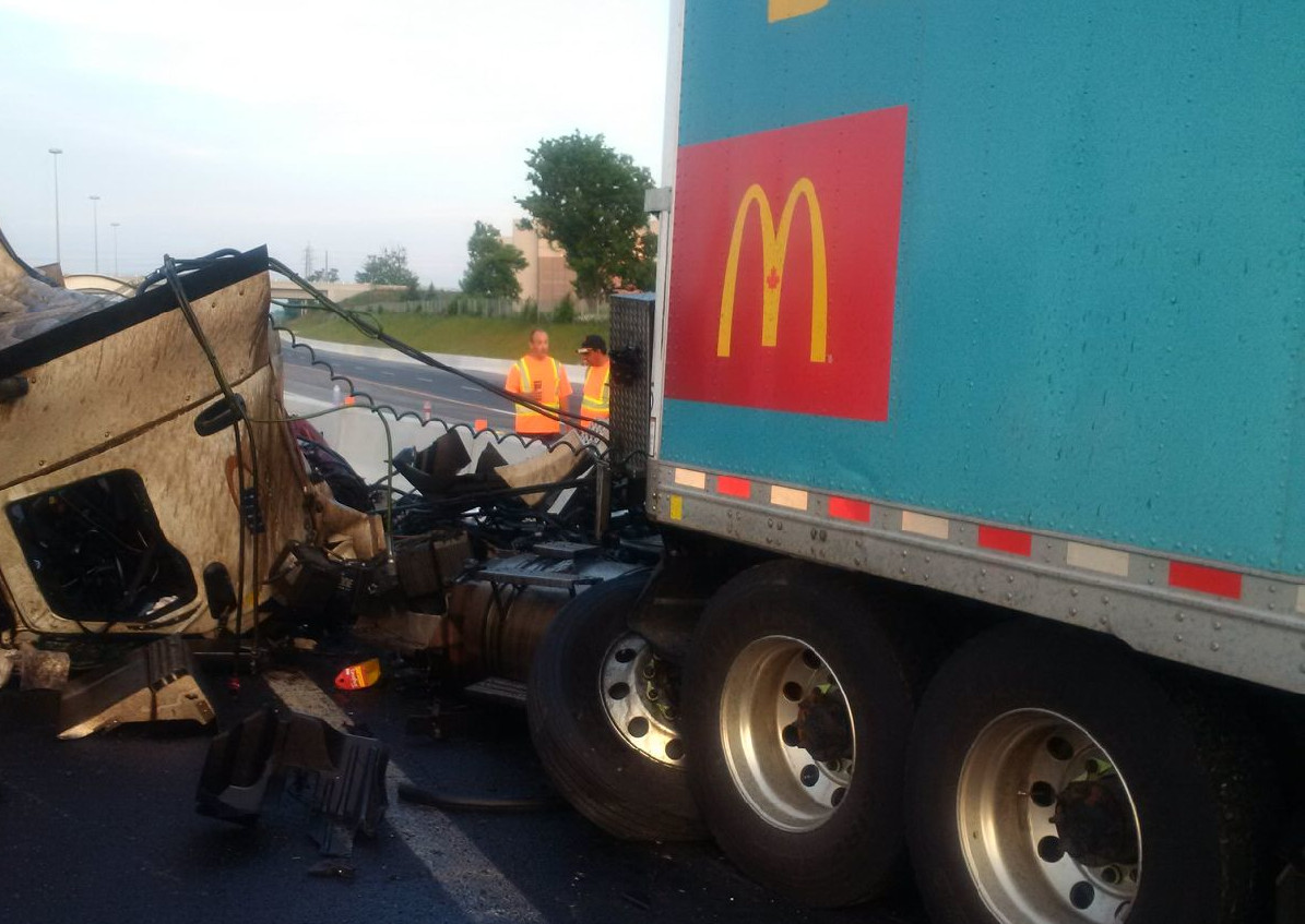 The driver escaped with minor injuries.