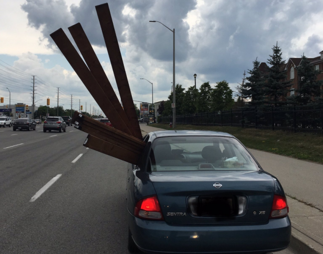 Peel Regional Police said they fined the driver of this vehicle $160 for driving with an insecure load.