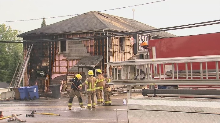 A fire tore through Bar 239 in Saint-Gabriel-de-Brandon. Sunday, July 1, 2018.
