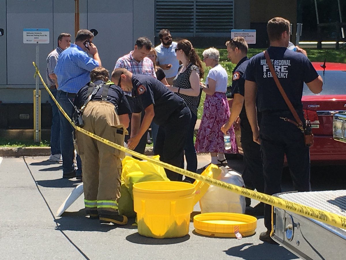 Halifax Fire crews were called Monday to the scene of a chemical spill at Dalhousie University.