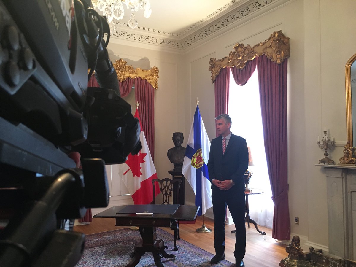 Premier Stephen McNeil addresses the media after announcing a cabinet shuffle on July 5.