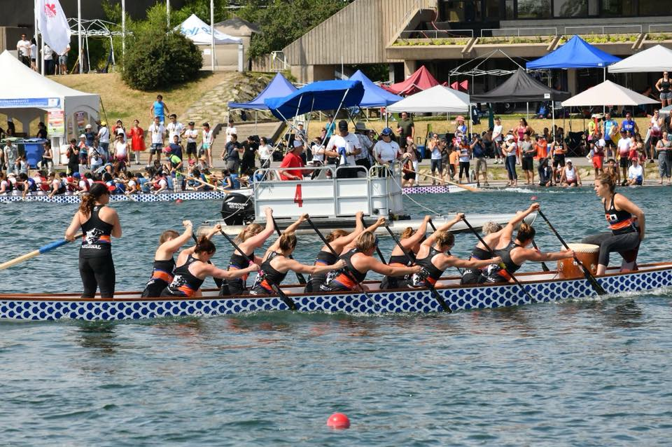A Canadian women's dragon boat team is racing in Hungary.