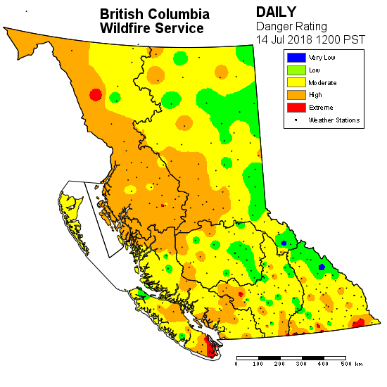 11 new wildfires spring up, as fire danger rating worsens across B.C. - image