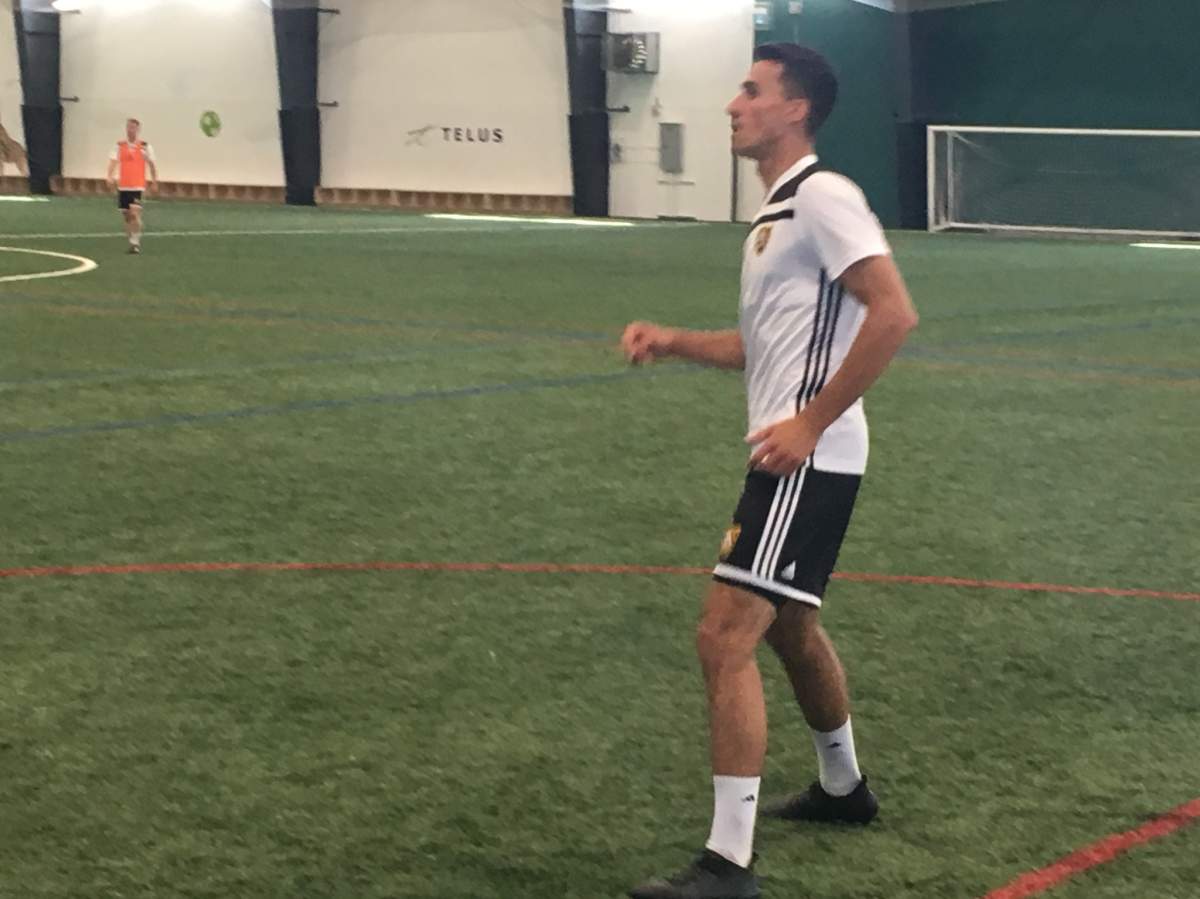 Dominick Zator practices with Foothills FC in SE Calgary. July 26th, 2018.