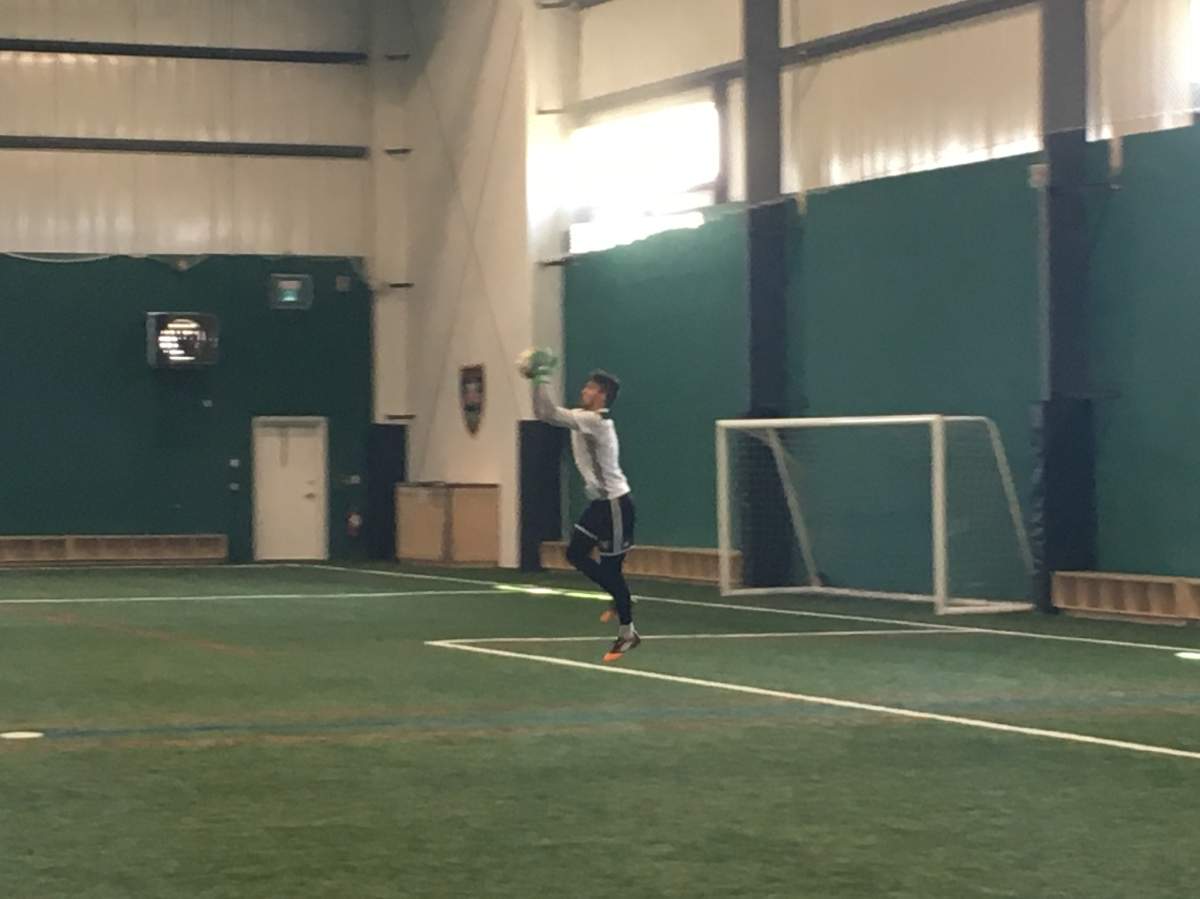 Goalie Marco Carducci practices with Foothills FC in SE Calgary. July 26th, 2018.