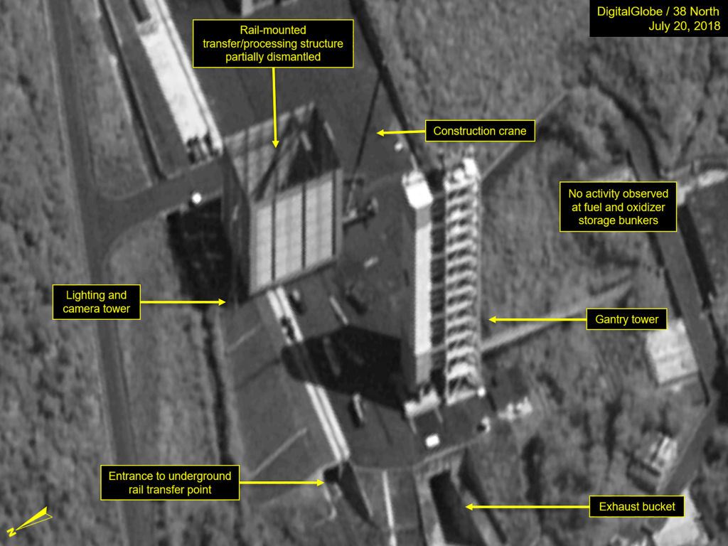 Figure 2. Closeup of the partially dismantled structure. Mandatory credit for all images: DigitalGlobe/38 North via Getty Images