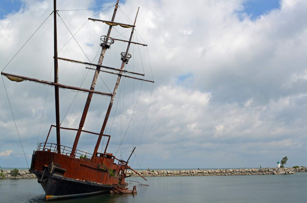 The shipwreck of La Grande Hermine, located at Jordan Harbour near Saint Catharines, is shown in a file photo.