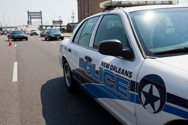 Sept. 4, 2010 file photo of a New Orleans Police Department cruiser on the Danziger Bridge in New Orleans. 