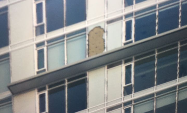 Several streets were closed near Cowboys Casino after a glass pane fell from an apartment window.