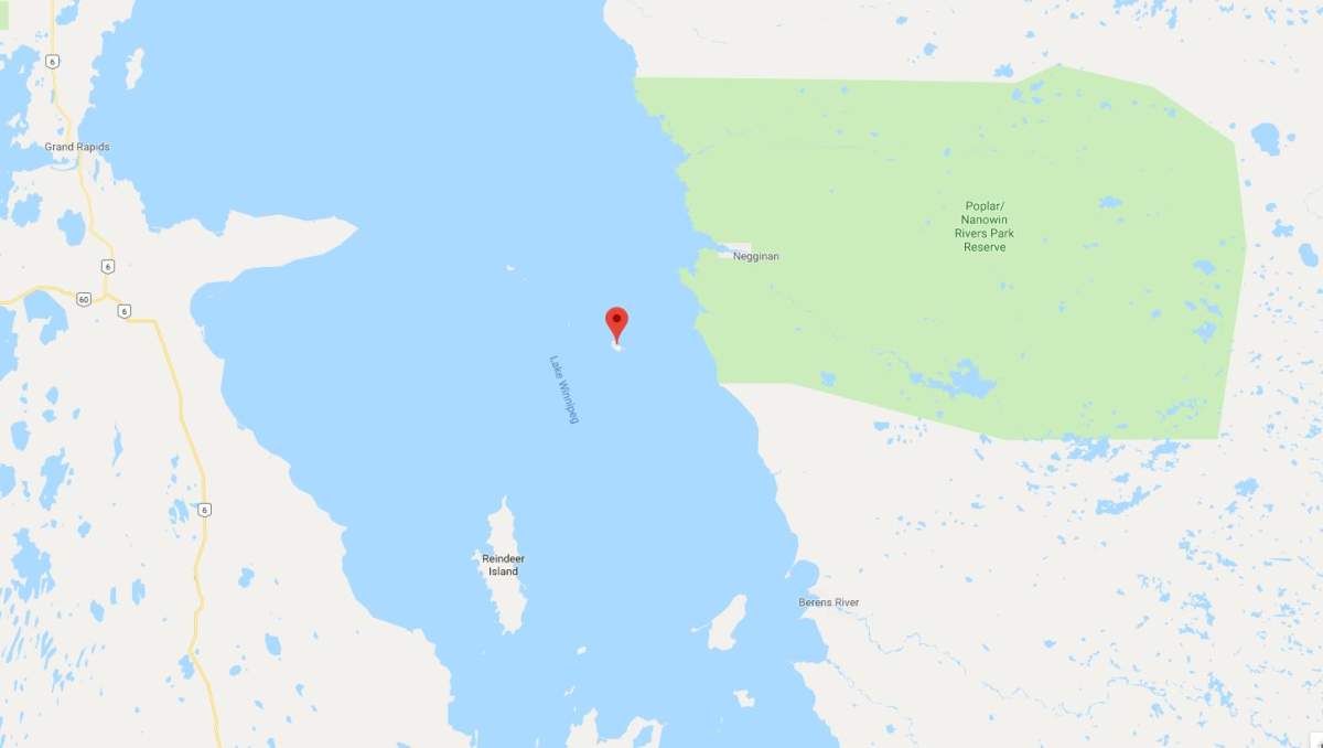 George Island on Lake Winnipeg. Google Maps