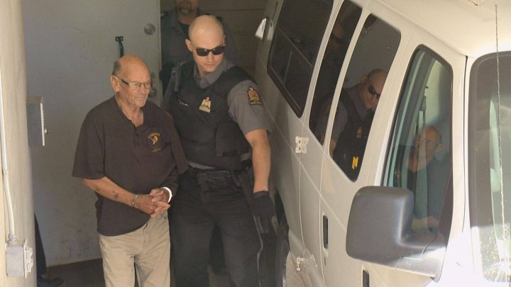 Robert Arams being transported to Moose Jaw after appearing in Regina provincial court.
